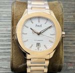 Swiss Grade Copy Piaget Polo 9015 Thinnest Automatic White Dial Rose Gold Watch